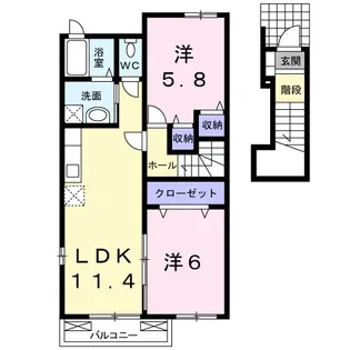 熊本県上益城郡益城町大字辻の城【アパート】の間取り
