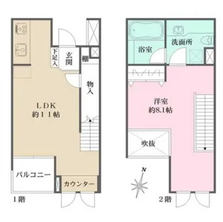 マーサル中野坂上【1階】の間取り