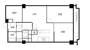 麻布狸穴ナショナルコート【2階】の間取り