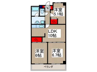 パ-クプレイスII【5階】の間取り