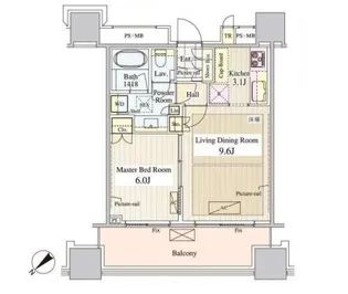 パークコート千代田富士見 ザ タワー【5階】の間取り