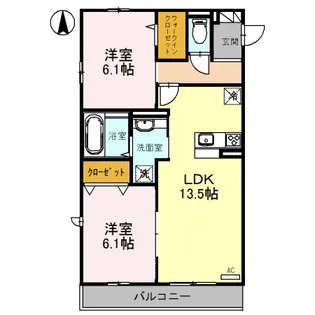 レスペランス向陽台【2階】の間取り