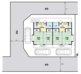 アカツキ荘【1階】の間取り