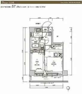 メインステージ浮間舟渡【5階】の間取り
