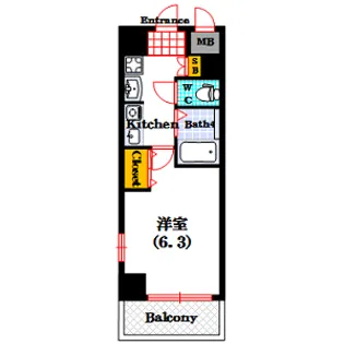 エスリード上本町北【5階】の間取り