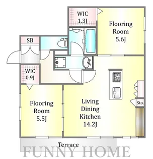 (仮称)野毛1丁目メゾンB棟【1階】の間取り