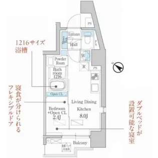 デュオフラッツ品川戸越【4階】の間取り