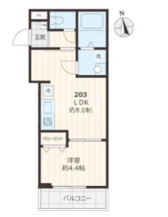 Carte Blanche Hikifune【2階】の間取り