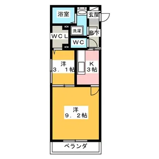 コリーヌヴェール上小【1階】の間取り