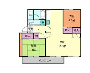 西大寺住宅7号棟【4階】の間取り