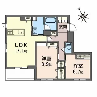 リベルテ石名坂【3階】の間取り