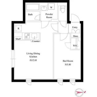 グローリオシェルト神宮前【2階】の間取り
