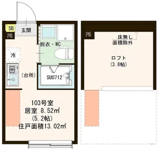 ハーモニーテラス王子III【1階】の間取り