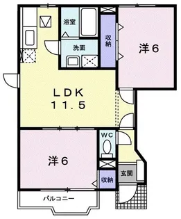 ヴィレッジ・ジュークC【1階】の間取り