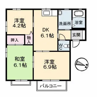 シャトレ庄内【1階】の間取り