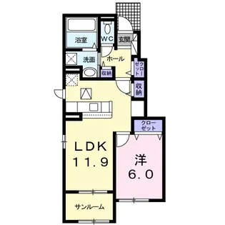 ハーモニーハウス・睦【1階】の間取り