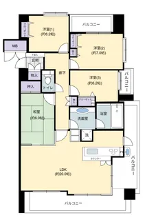 クエストコート新山口弐番館【5階】の間取り