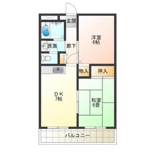 タウンハイツ西天下茶屋【3階】の間取り