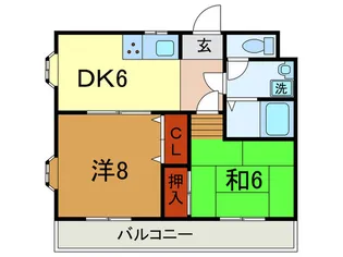 クロ-バ-ハイツ下沢【1階】の間取り
