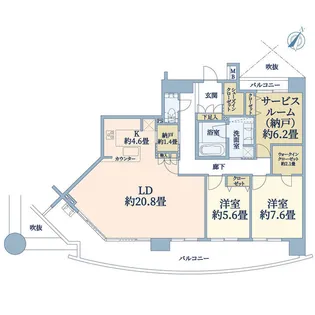 ザ・クレストシティ ブライトコート【3階】の間取り