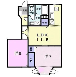 ハミングバードB【1階】の間取り