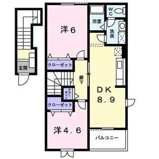 ウエストリバ-ヒルズ【2階】の間取り
