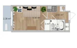 エヴェナール横浜・根岸【4階】の間取り