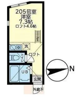 ユナイト横浜カッシーナ【2階】の間取り
