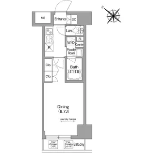 コンフォリア・リヴ茅場町【3階】の間取り