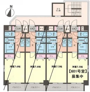 ROXCAPE川崎【6階】の間取り
