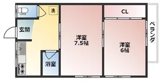 カワエハイツ【2階】の間取り