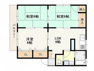 グランデージKM B棟【1階】の間取り
