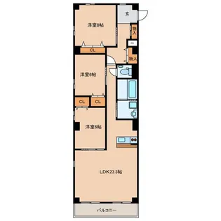 メゾン・シェ・ヌー【3階】の間取り