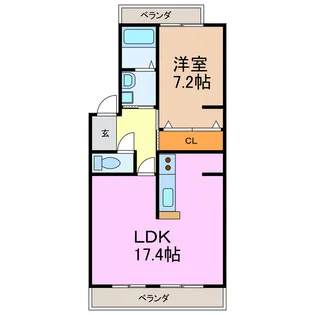 浦里第二マンション【3階】の間取り