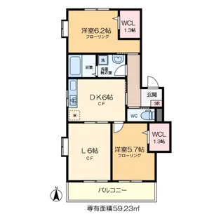 メゾンソレイユ【2階】の間取り