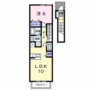 フィオーレ長行東二番館【2階】の間取り