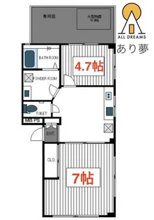 ウェルシーハイム【1階】の間取り