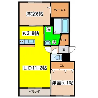 ハイクレア【2階】の間取り