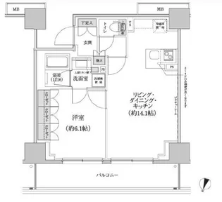 パークハビオ渋谷本町レジデンス【4階】の間取り