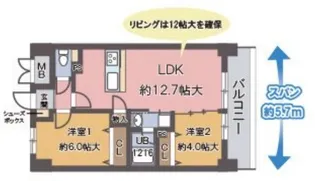 リンデンプラザ心斎橋【6階】の間取り