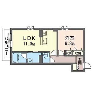 グリーンカーサ長後【1階】の間取り