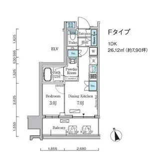 プライマル中央MINATO【12階】の間取り