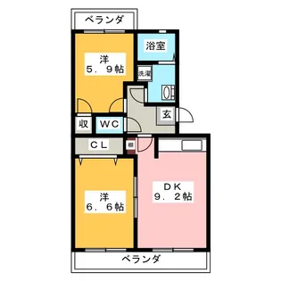 アンシャンテI【2階】の間取り