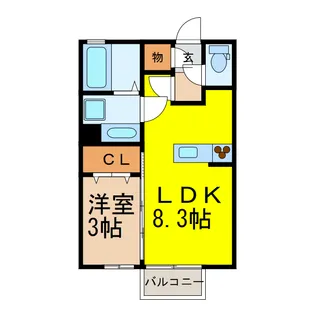 エールド クラージュ【1階】の間取り