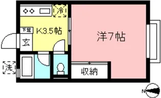 シティハイムカノン【1階】の間取り