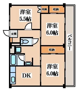 ビレッジハウス草部【2階】の間取り