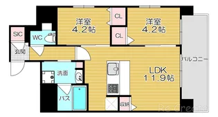 スプランディッド玉造【6階】の間取り