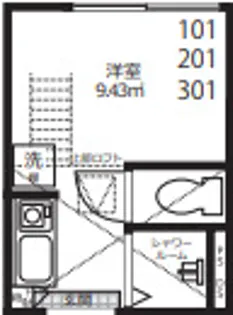 QUQURI Tokyo Shinjuku【2階】の間取り