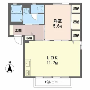 グリーンハイツ島立【1階】の間取り