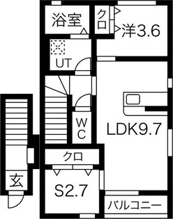 Bel Posto A棟【2階】の間取り